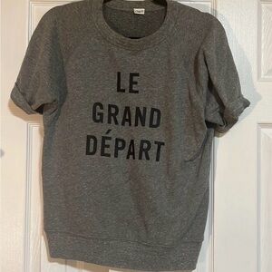 Clare V Gray Short Sleeve, Crew Sweatshirt